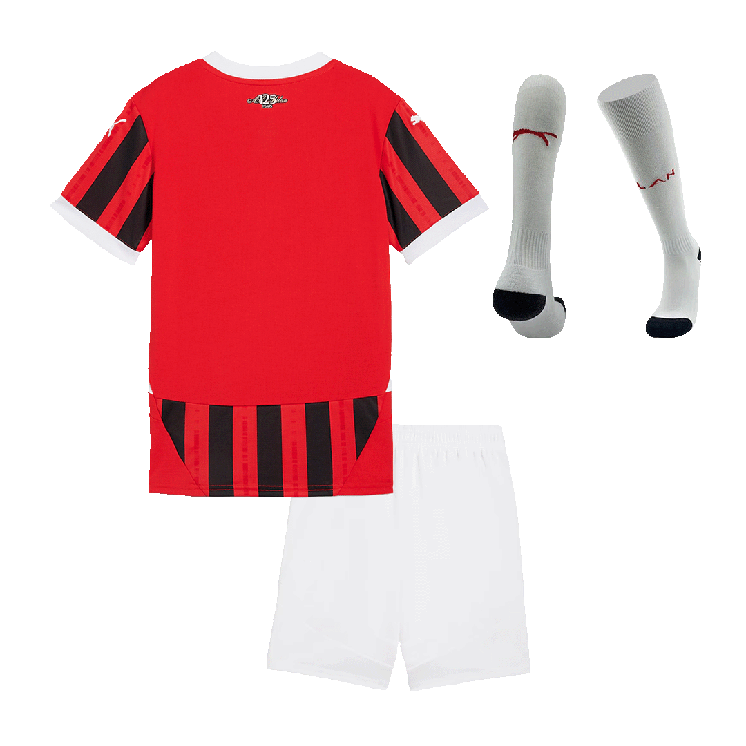 Kid's AC Milan Home Soccer Jersey Kit(Jersey+Shorts+Socks) 2024/25 footmaillots.fr