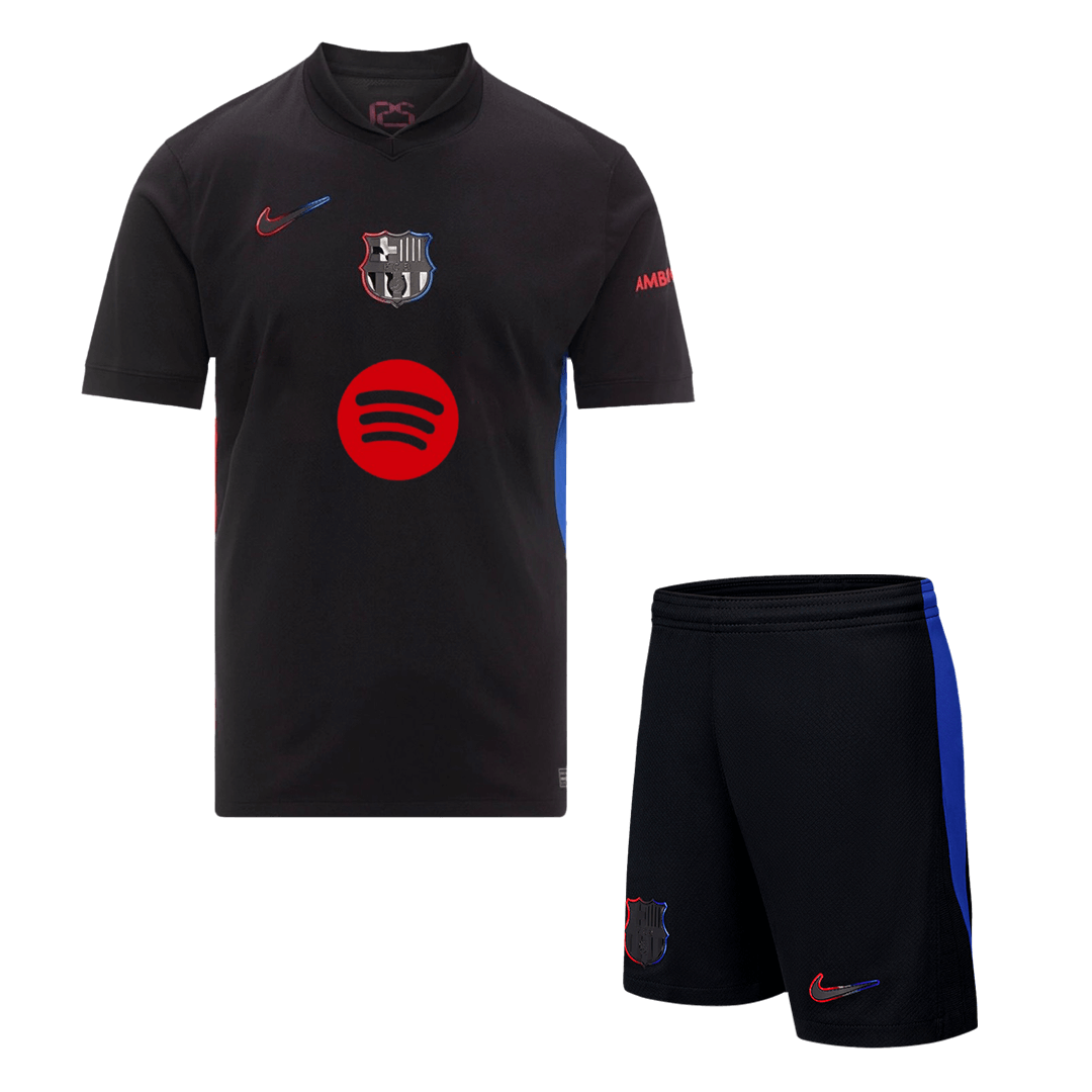 Barcelona Away Soccer Jersey Kit(Jersey+Shorts) 2024/25 - Spotify Logo Without Text footmaillots.fr
