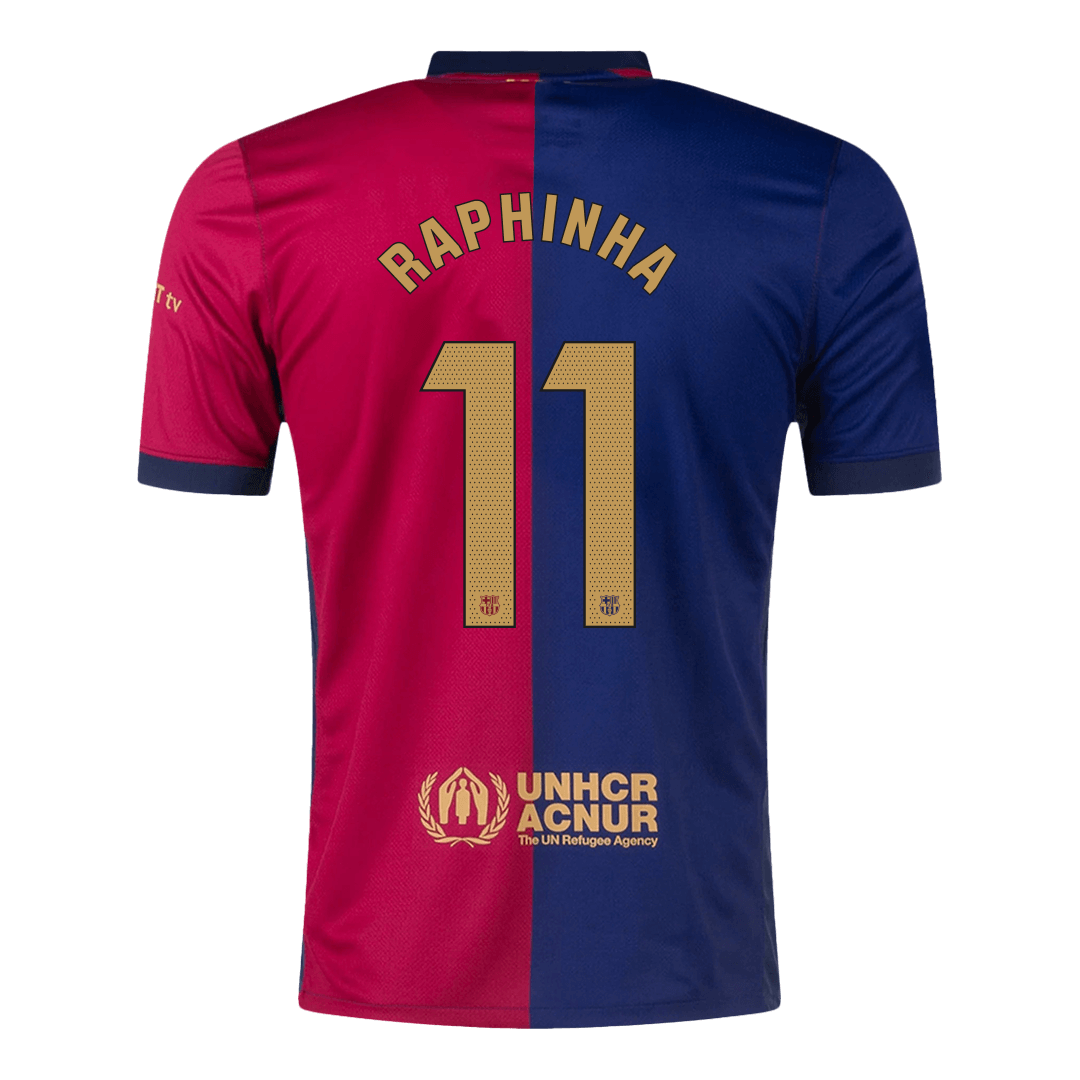 RAPHINHA #11 Barcelona Home Soccer Jersey 2024/25 footmaillots.fr