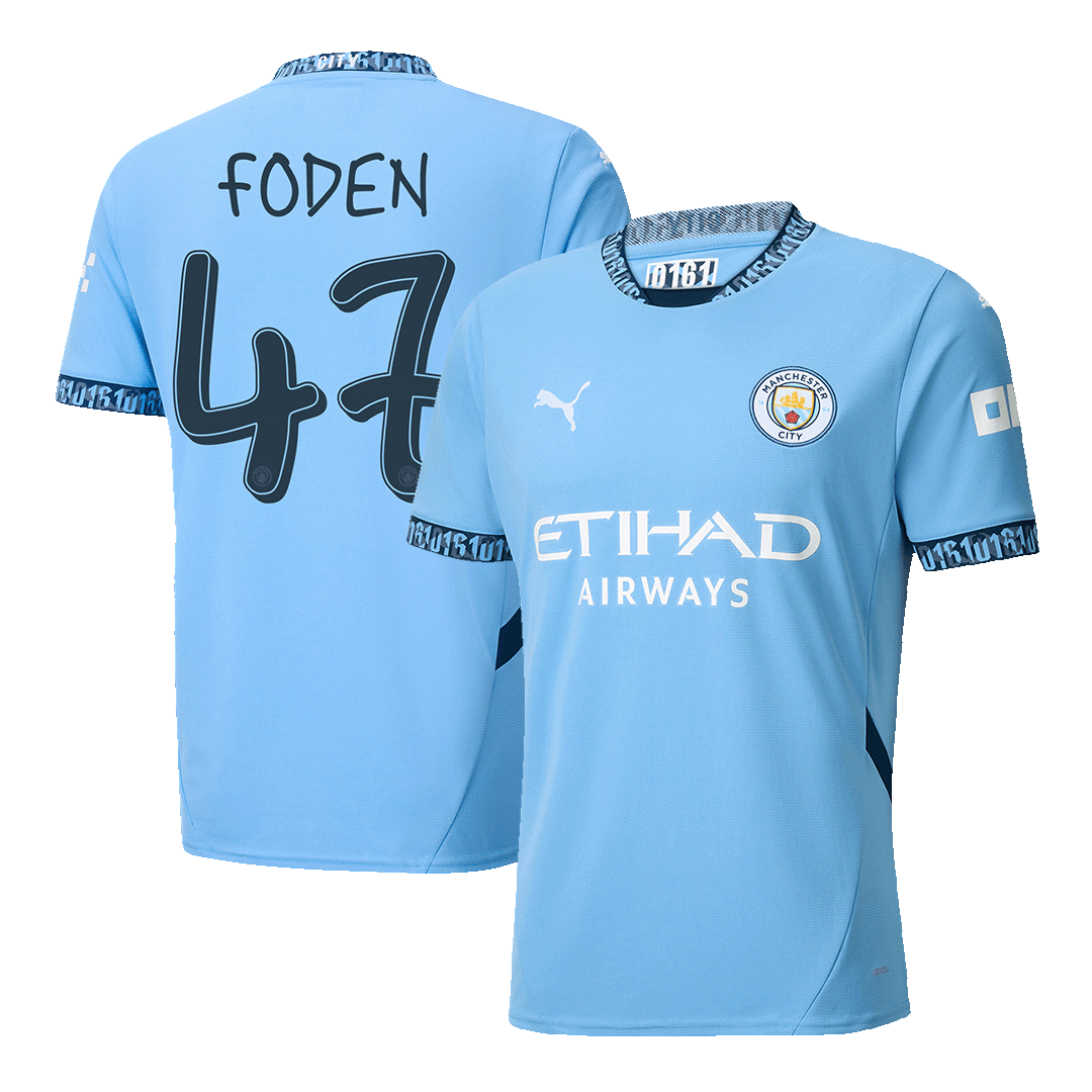 FODEN #47 Manchester City Home Soccer Jersey 2024/25 - UCL footmaillots.fr