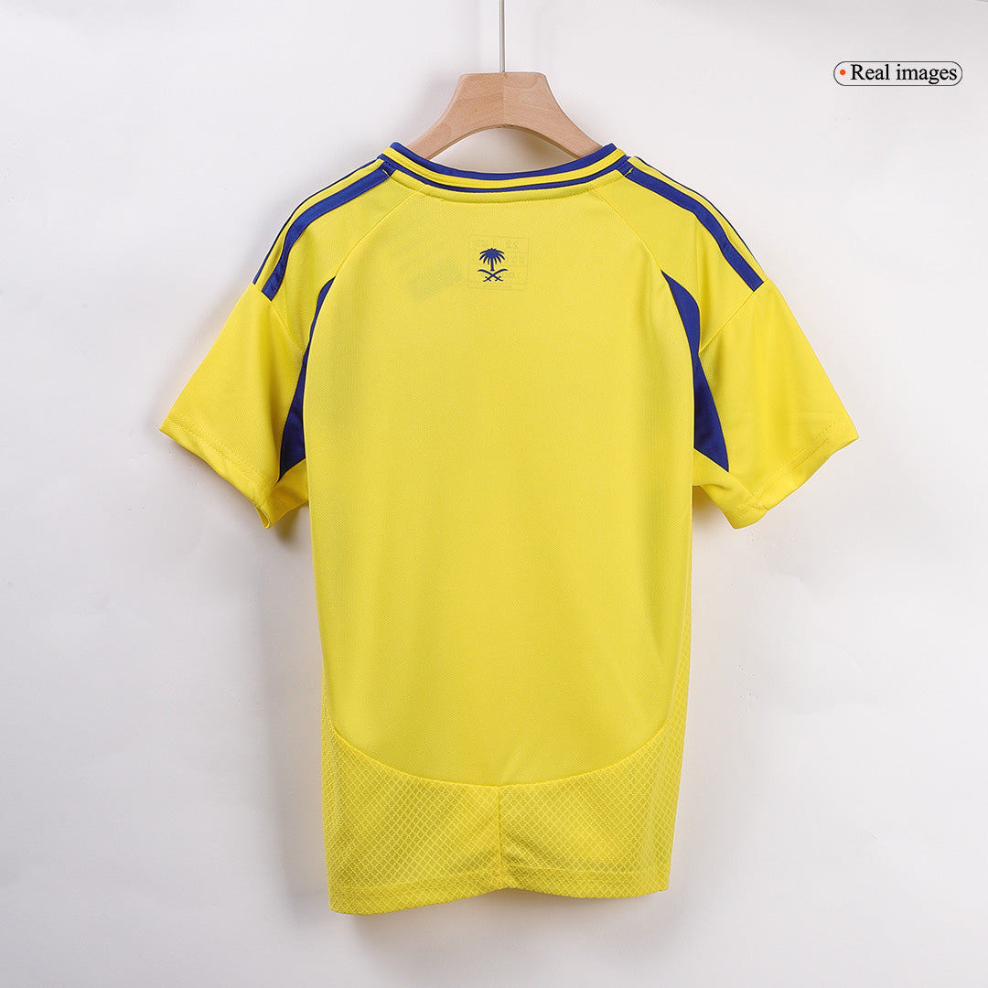Kid's RONALDO #7 Al Nassr Home Soccer Jersey Kit(Jersey+Shorts+Socks) 2024/25 - ACL footmaillots.fr