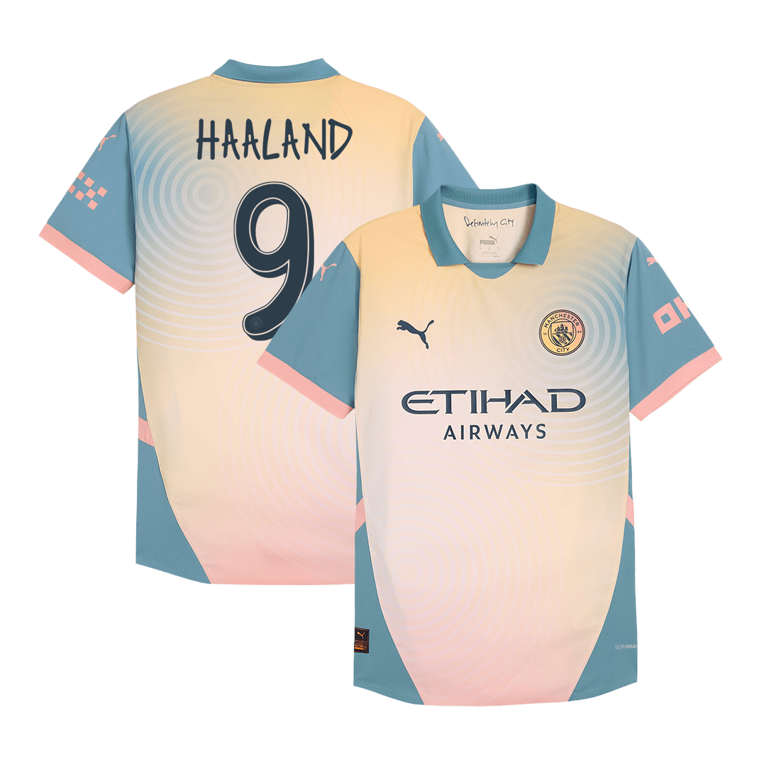 Player Version HAALAND #9 Manchester City Fourth Away Soccer Jersey 2024/25- Definitely City (UCL) footmaillots.fr