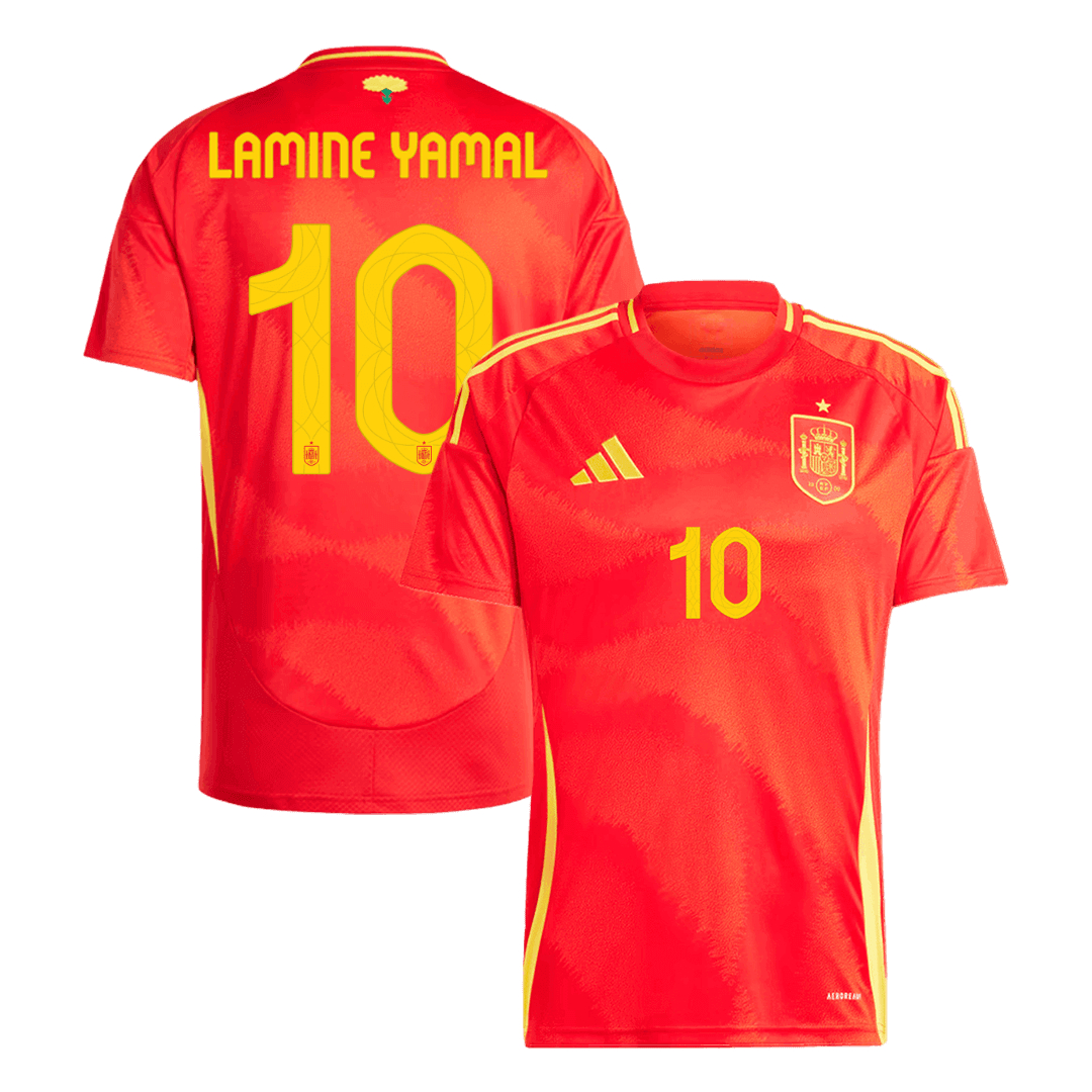LAMINE YAMAL #10 Spain Home Soccer Jersey Euro 2024 footmaillots.fr