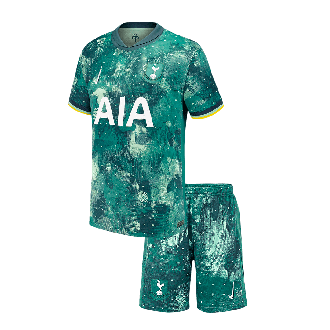 Kid's Tottenham Hotspur Third Away Soccer Jersey Kit(Jersey+Shorts) 2024/25 footmaillots.fr