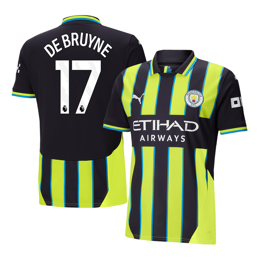 DE BRUYNE #17 Manchester City Away Soccer Jersey 2024/25 footmaillots.fr