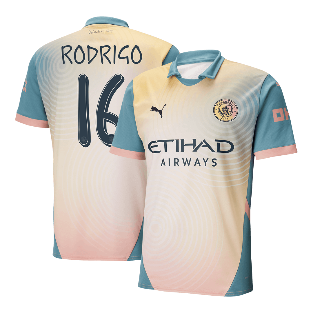 RODRIGO #16 Manchester City Fourth Away Soccer Jersey 2024/25 - Definitely City (UCL) footmaillots.fr