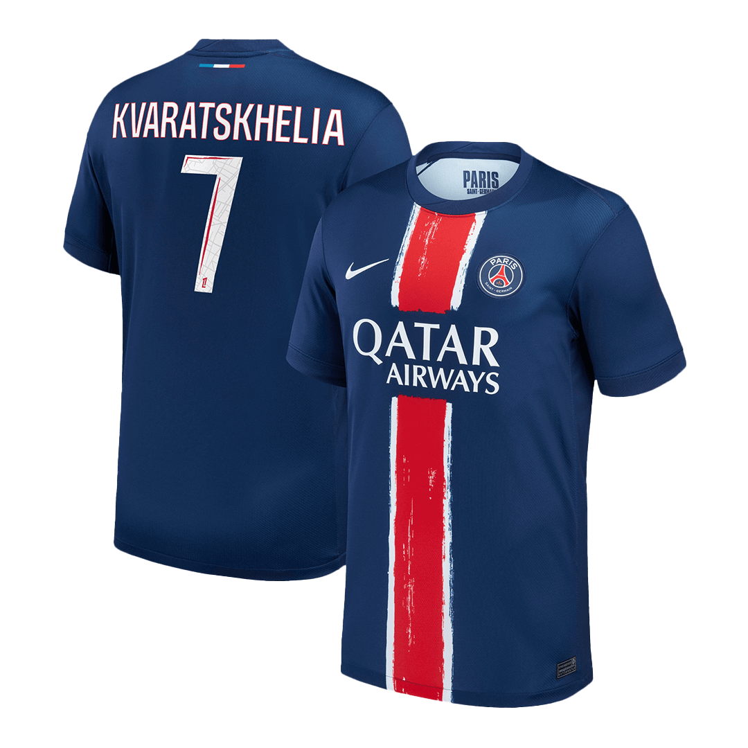 KVARATSKHELIA #7 PSG Home Soccer Jersey 2024/25 footmaillots.fr