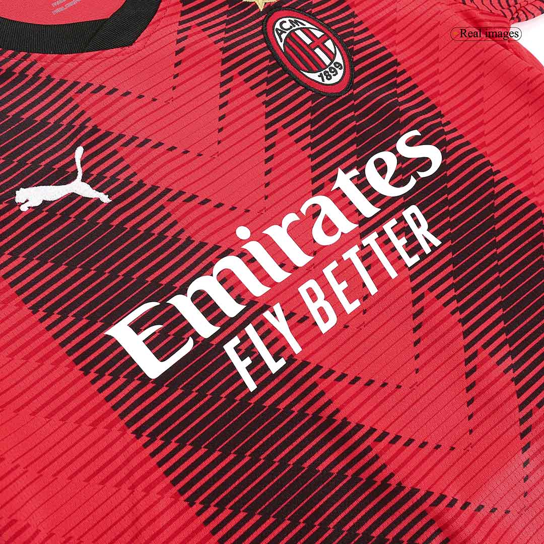 Kid's AC Milan Home Soccer Jersey Kit(Jersey+Shorts) 2023/24 footmaillots.fr