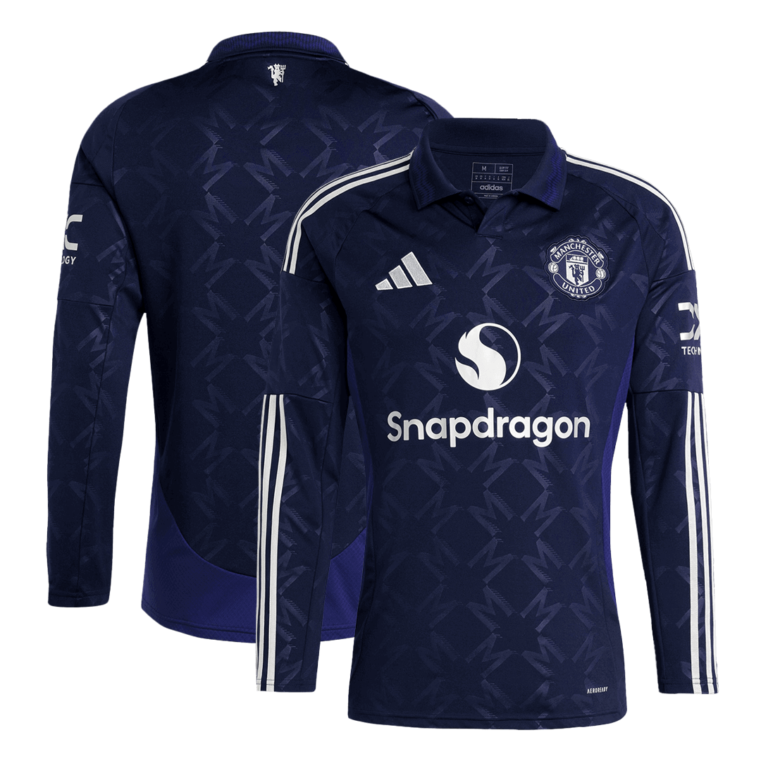 Manchester United Away Long Sleeve Soccer Jersey 2024/25 footmaillots.fr
