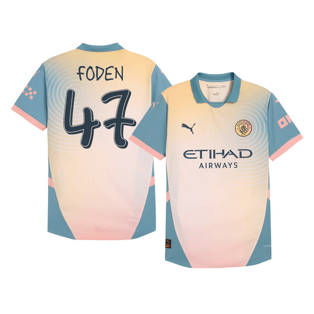 Player Version FODEN #47 Manchester City Fourth Away Soccer Jersey 2024/25 - Definitely City footmaillots.fr