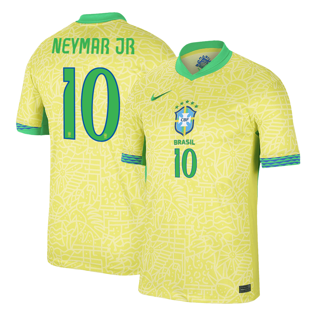 NEYMAR JR #10 Brazil Home Soccer Jersey 2024 footmaillots.fr