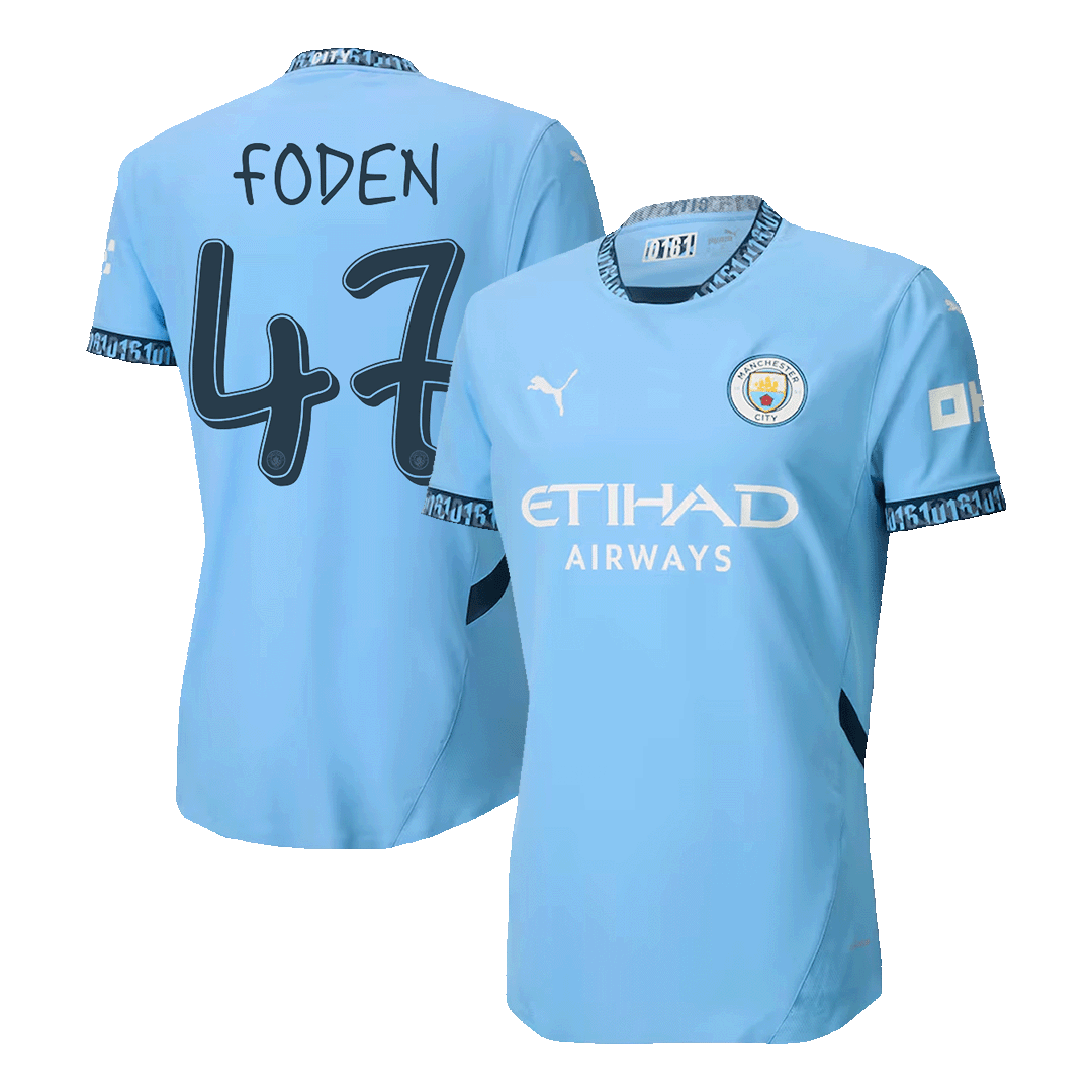 Player Version FODEN #47 Manchester City Home Soccer Jersey 2024/25 - UCL footmaillots.fr