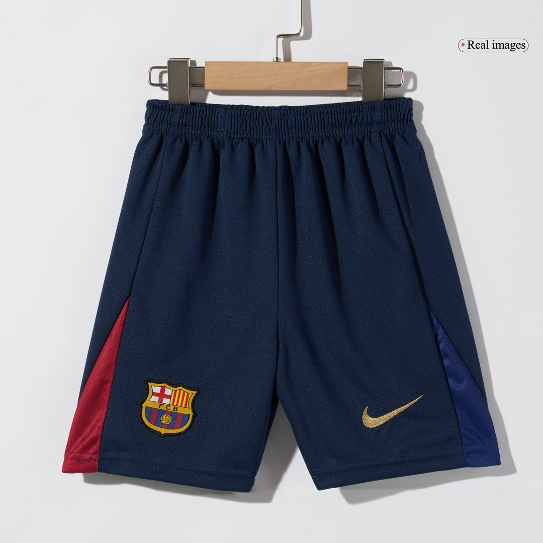 Kid's Barcelona Home Soccer Jersey Kit(Jersey+Shorts) 2024/25 - COLDPLAY footmaillots.fr