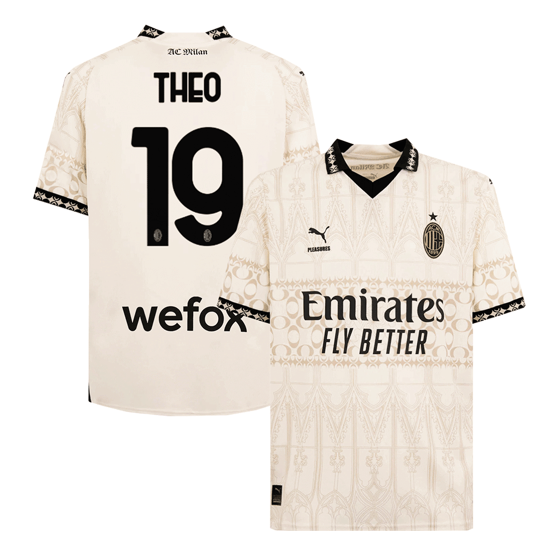 THEO #19 AC Milan X Pleasures Fourth Away Soccer Jersey 2023/24 footmaillots.fr