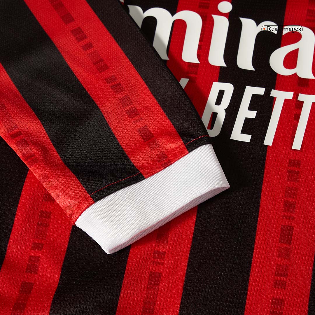 AC Milan Home Long Sleeve Soccer Jersey 2024/25 footmaillots.fr