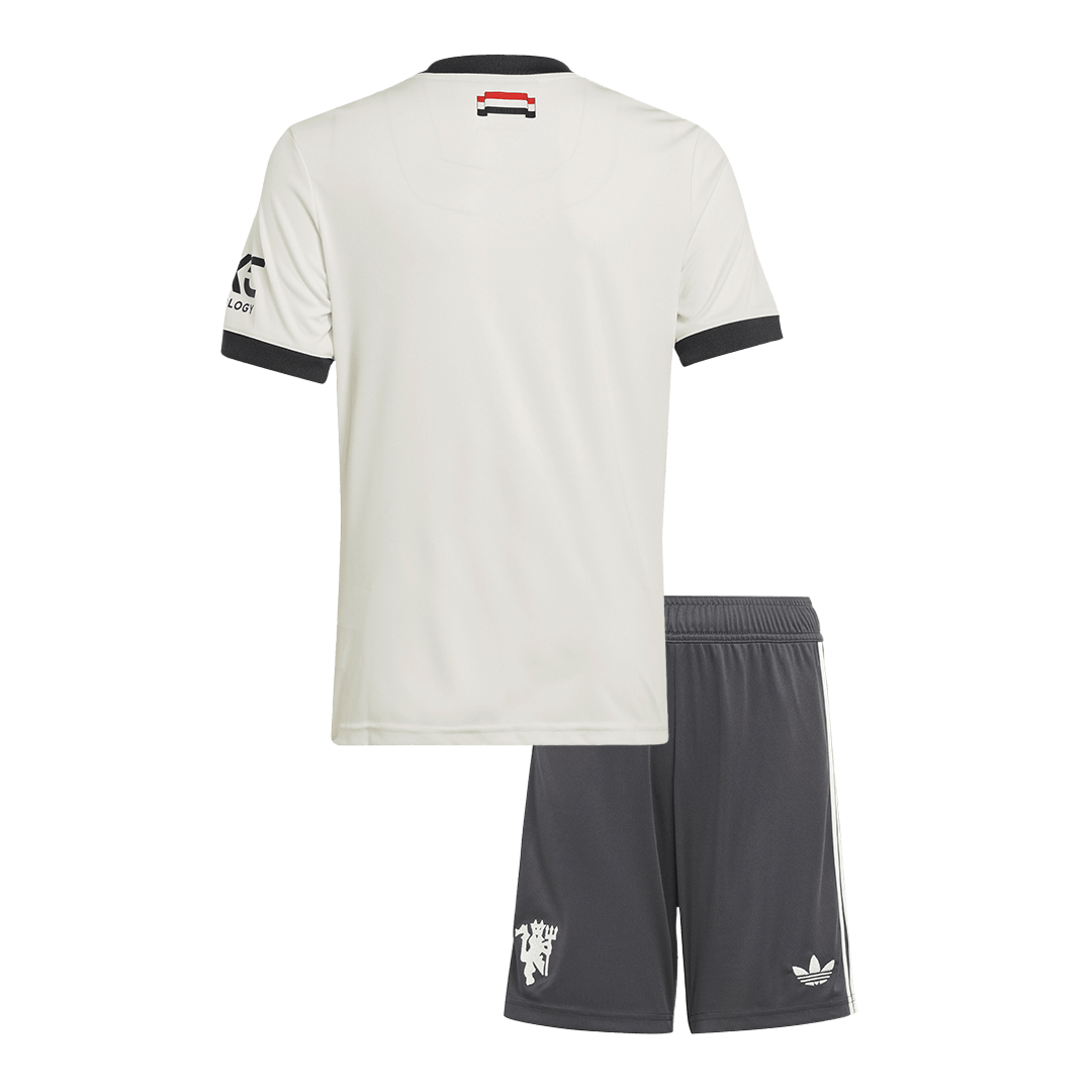 Kid's Manchester United Third Away Soccer Jersey Kit(Jersey+Shorts) 2024/25 footmaillots.fr