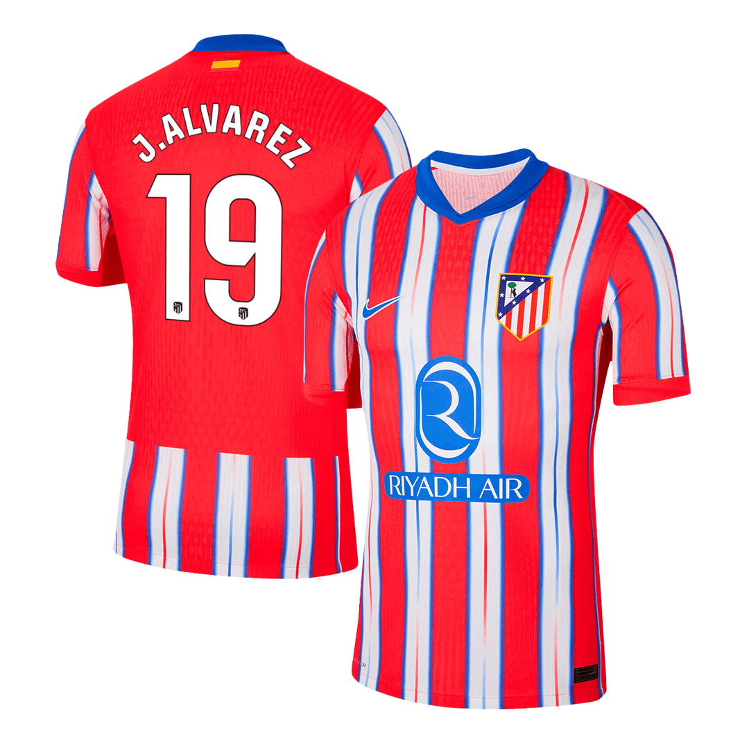 Player Version J.ALVAREZ #19 Atletico Madrid Home Soccer Jersey 2024/25 footmaillots.fr