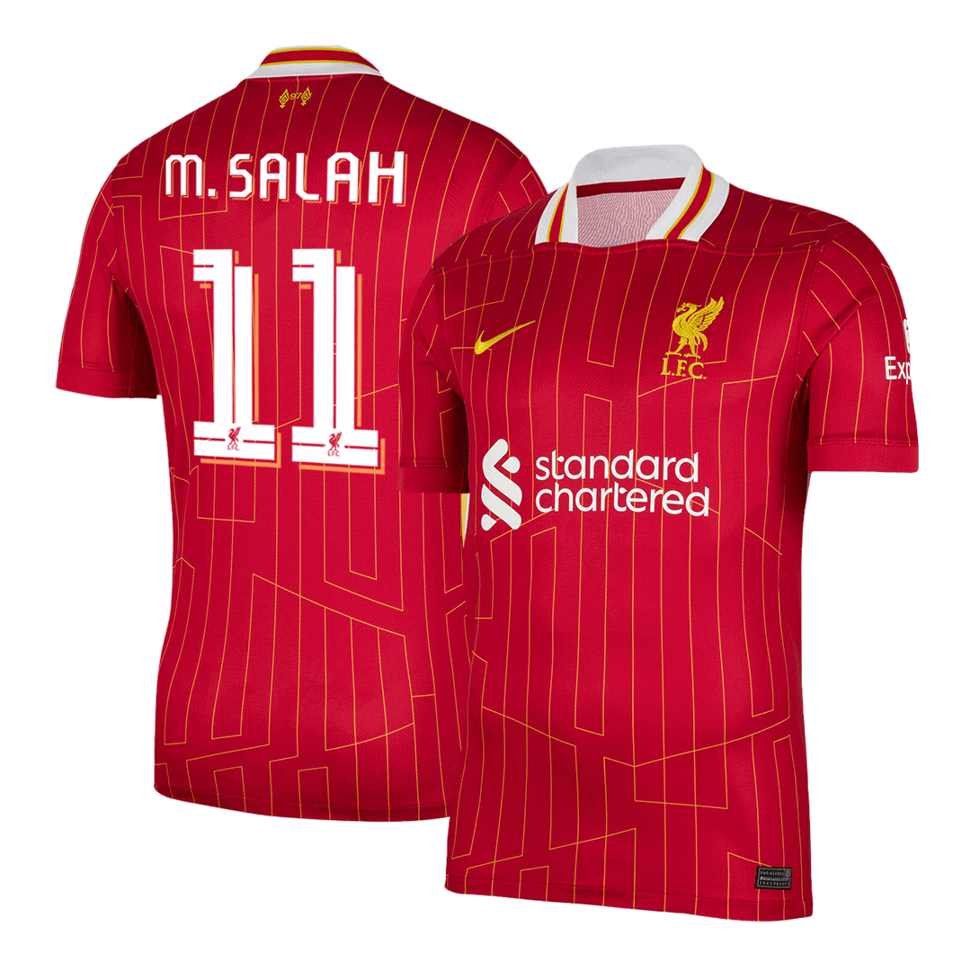 M.SALAH #11 Liverpool Home Soccer Jersey 2024/25 - UCL footmaillots.fr