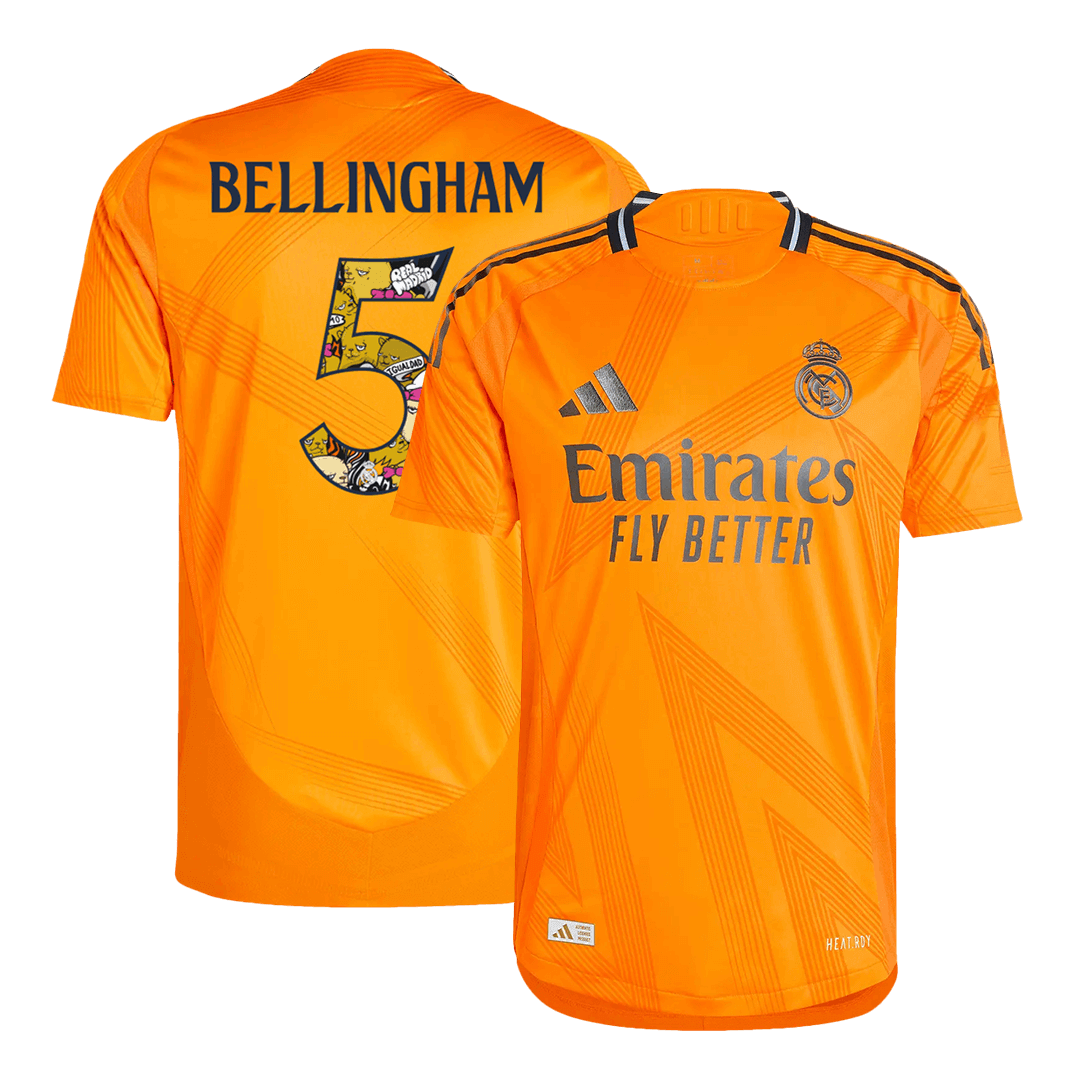 Player Version BELLINGHAM #5 Real Madrid Away Soccer Jersey 2024/25 - Bear Champ Font footmaillots.fr
