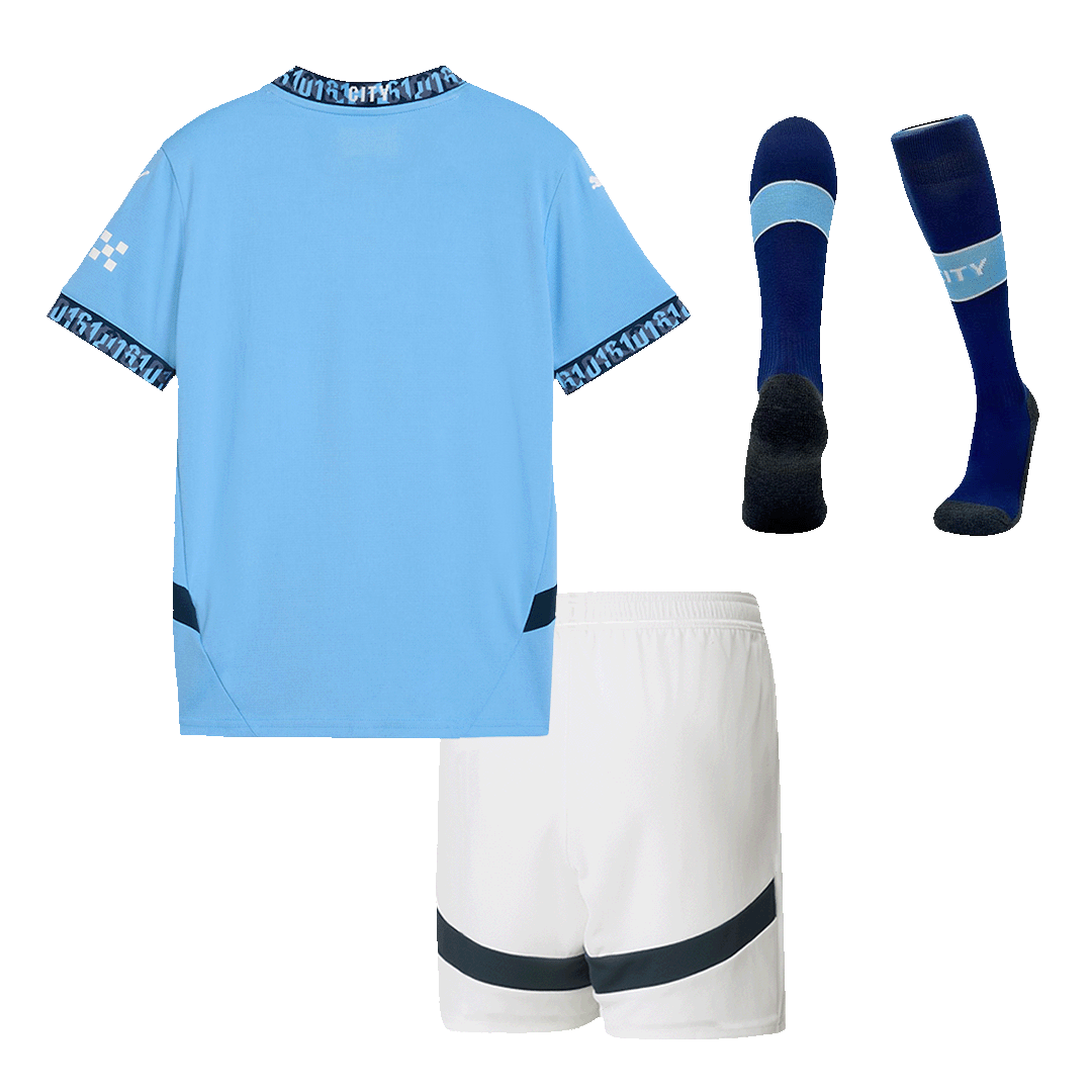 Kid's Manchester City Home Soccer Jersey Kit(Jersey+Shorts+Socks) 2024/25 footmaillots.fr