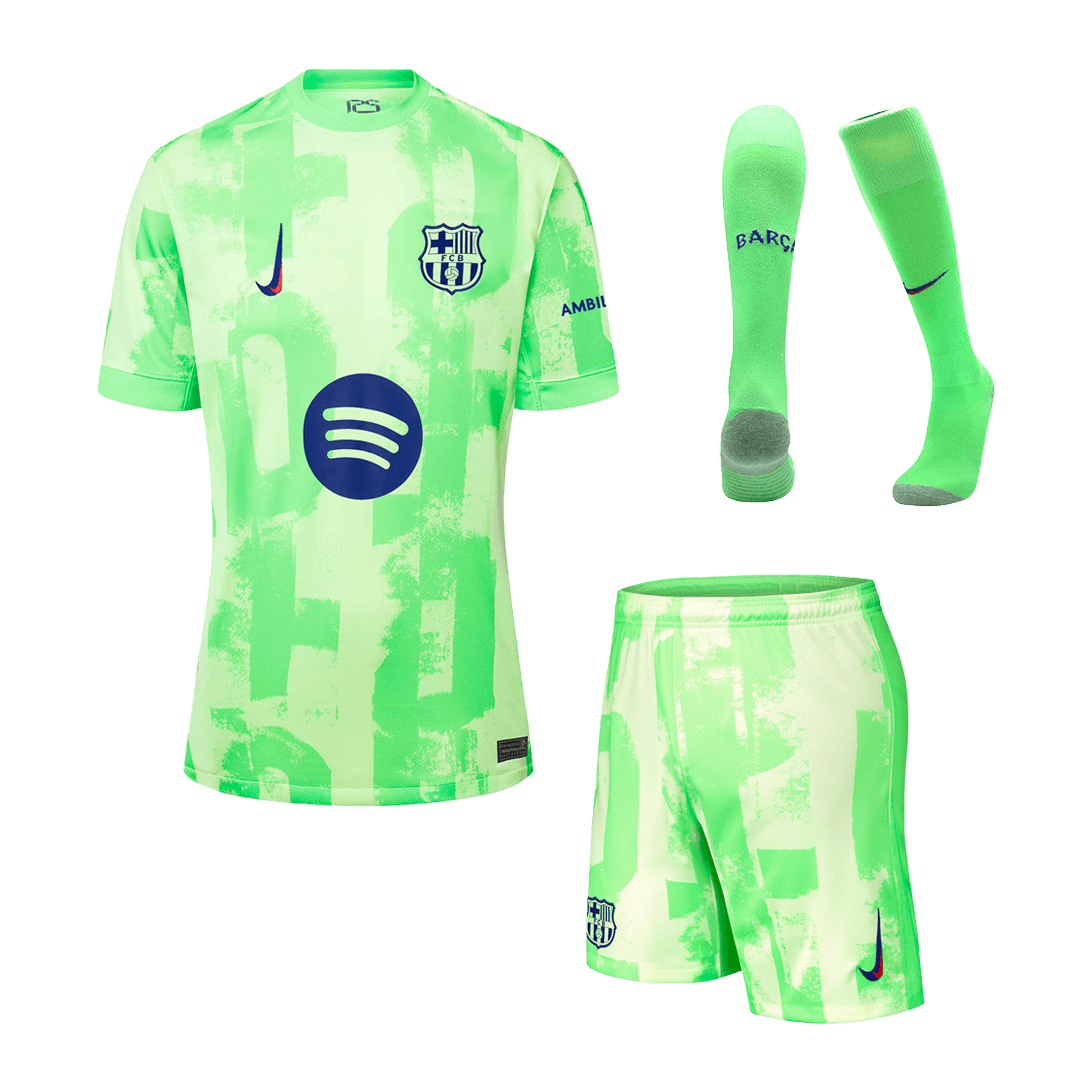 Barcelona Third Away Soccer Jersey Kit(Jersey+Shorts+Socks) 2024/25- (Spotify Logo Without Text) footmaillots.fr
