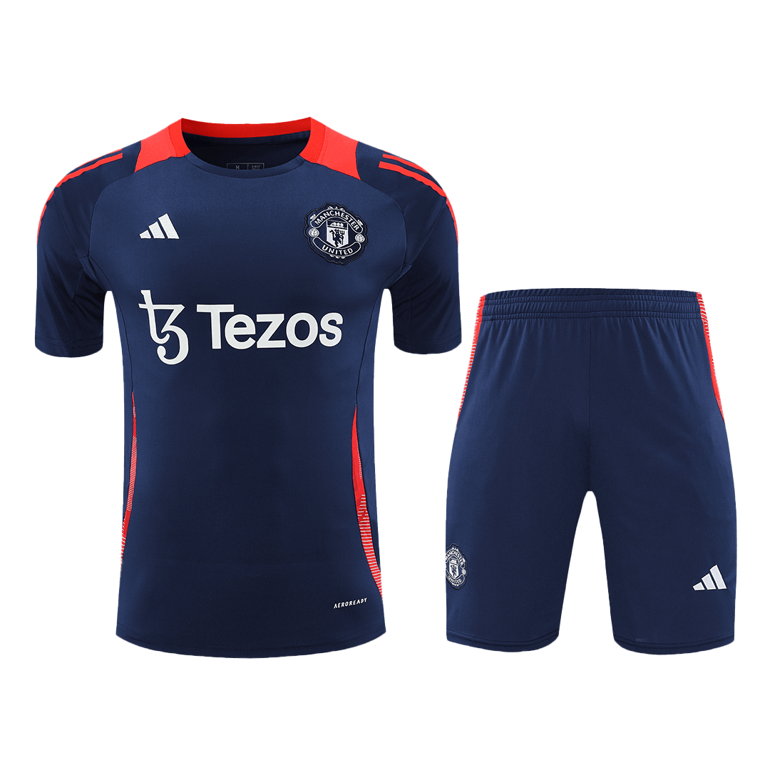 Manchester United Pre-Match Soccer Jersey Kit(Jersey+Shorts) 2024/25 footmaillots.fr