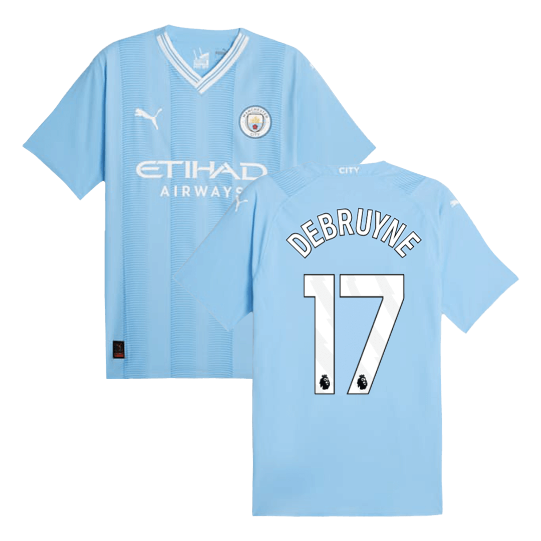 Player Version DE BRUYNE #17 Manchester City Home Soccer Jersey 2023/24 footmaillots.fr
