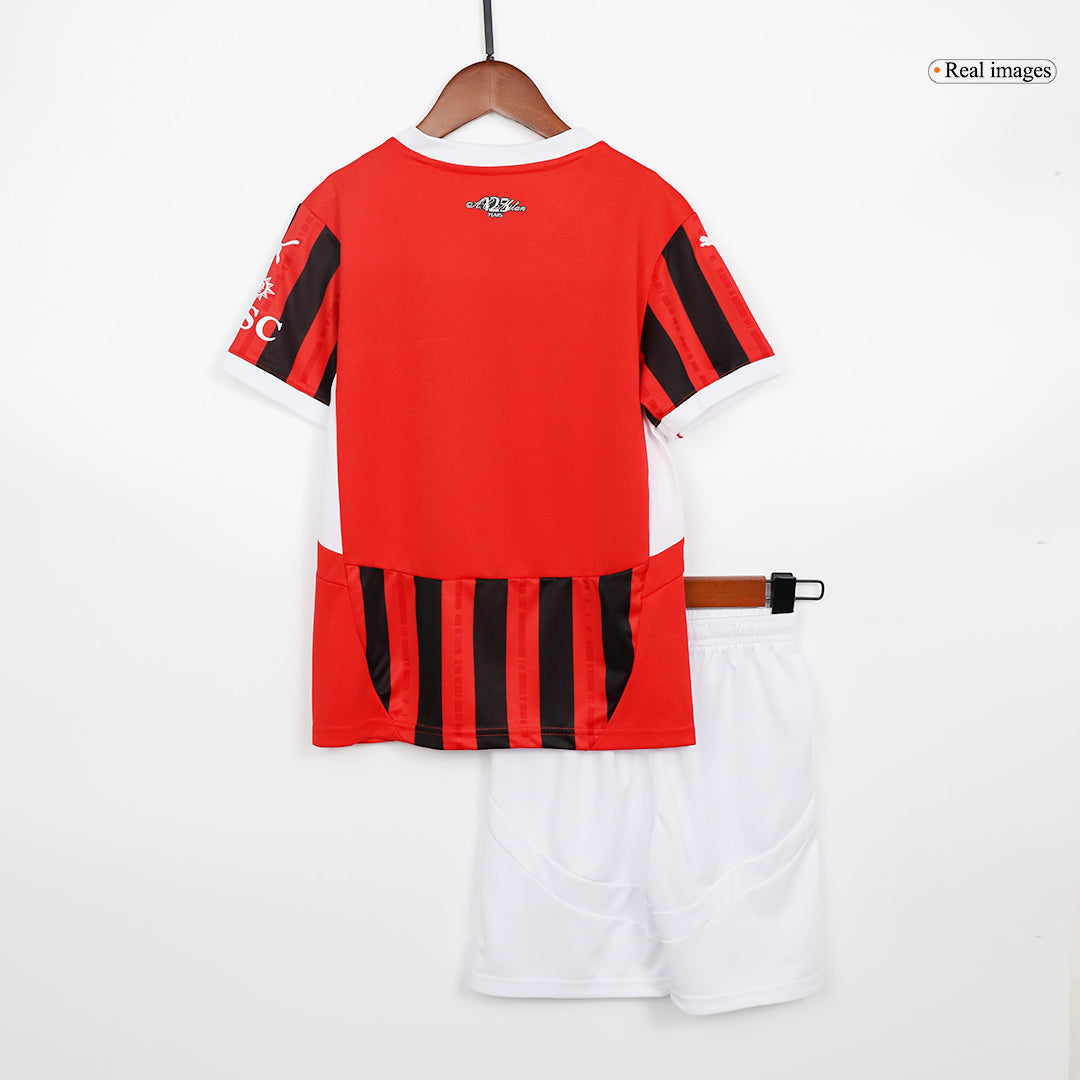 Kid's AC Milan Home Soccer Jersey Kit(Jersey+Shorts) 2024/25 footmaillots.fr