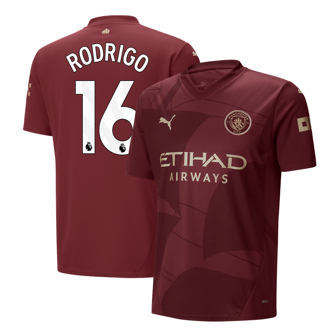 RODRIGO #16 Manchester City Third Away Soccer Jersey 2024/25 footmaillots.fr