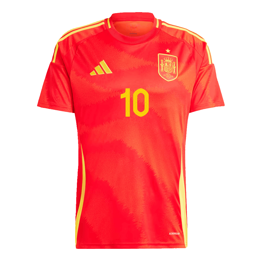 LAMINE YAMAL #10 Spain Home Soccer Jersey Euro 2024 footmaillots.fr