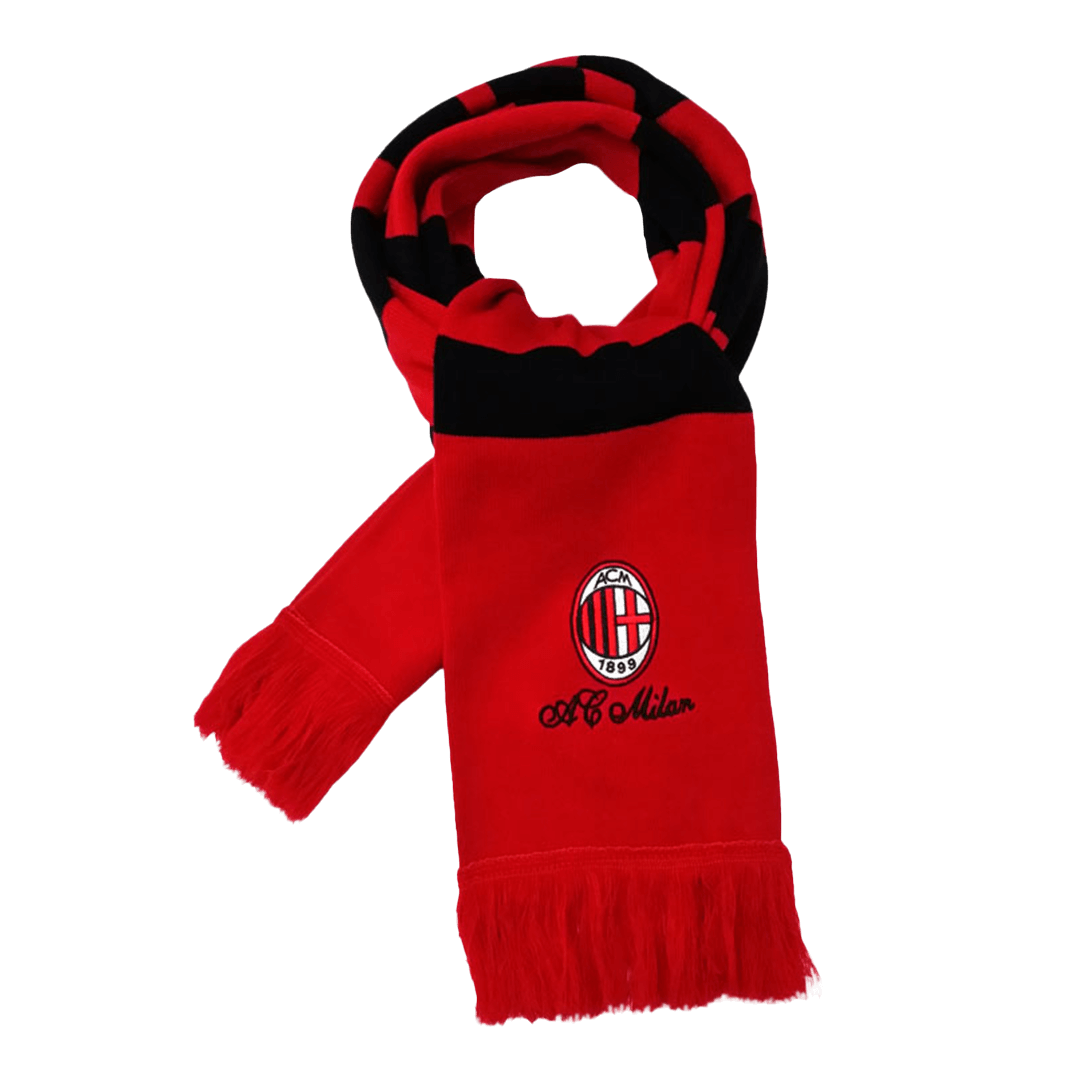 AC Milan Soccer knitting Scarf Red Red&Black footmaillots.fr