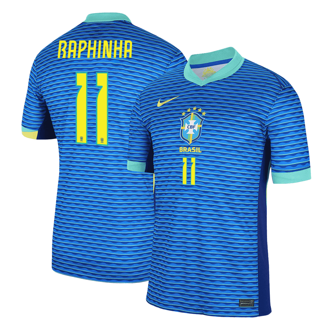 RAPHINHA #11 Brazil Away Soccer Jersey Copa America 2024 footmaillots.fr