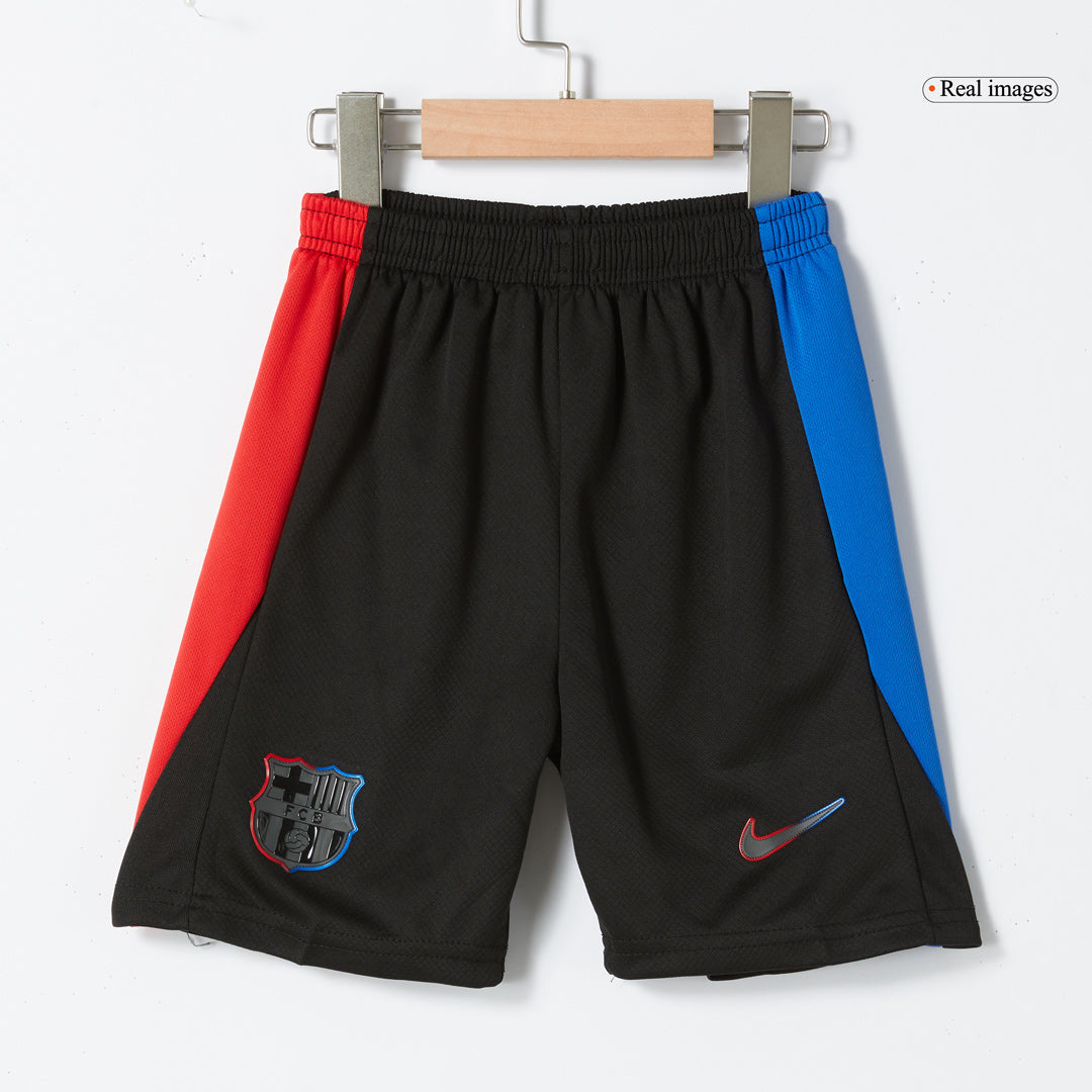Kid's Barcelona Away Soccer Jersey Kit(Jersey+Shorts) 2024/25 - Spotify Logo Without Text footmaillots.fr