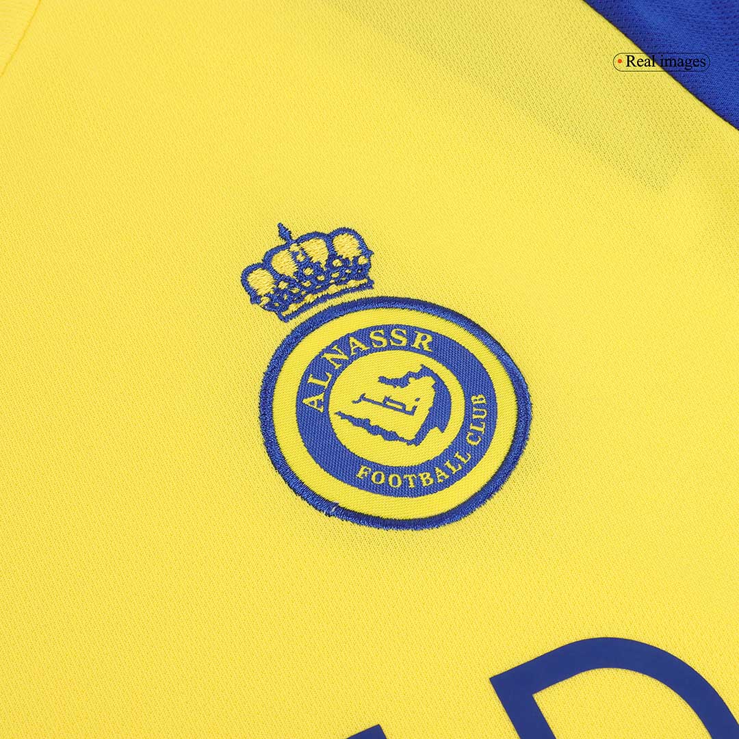 Kid's RONALDO #7 Al Nassr Home Soccer Jersey Kit(Jersey+Shorts+Socks) 2024/25 - ACL footmaillots.fr