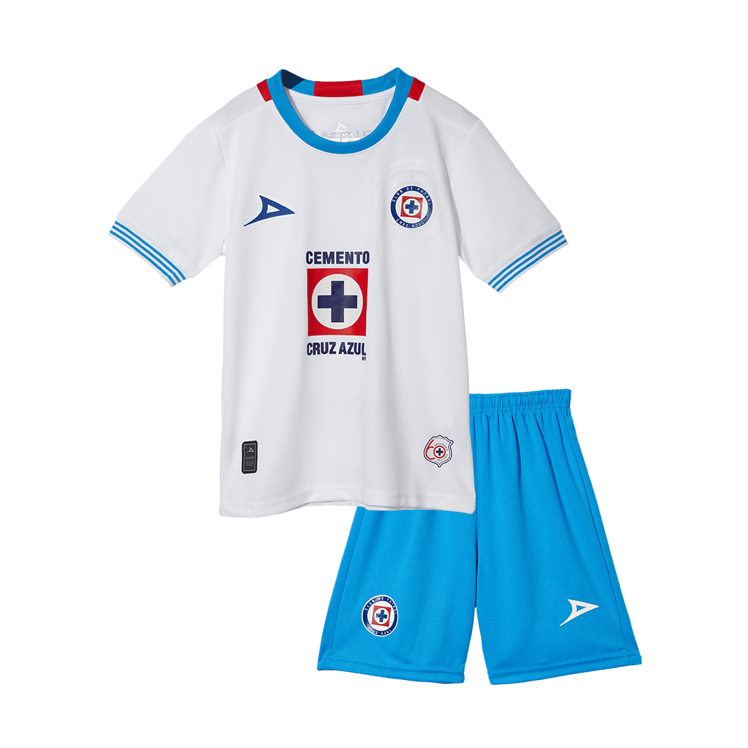 Kid's Cruz Azul Away Soccer Jersey Kit(Jersey+Shorts) 2024/25 footmaillots.fr