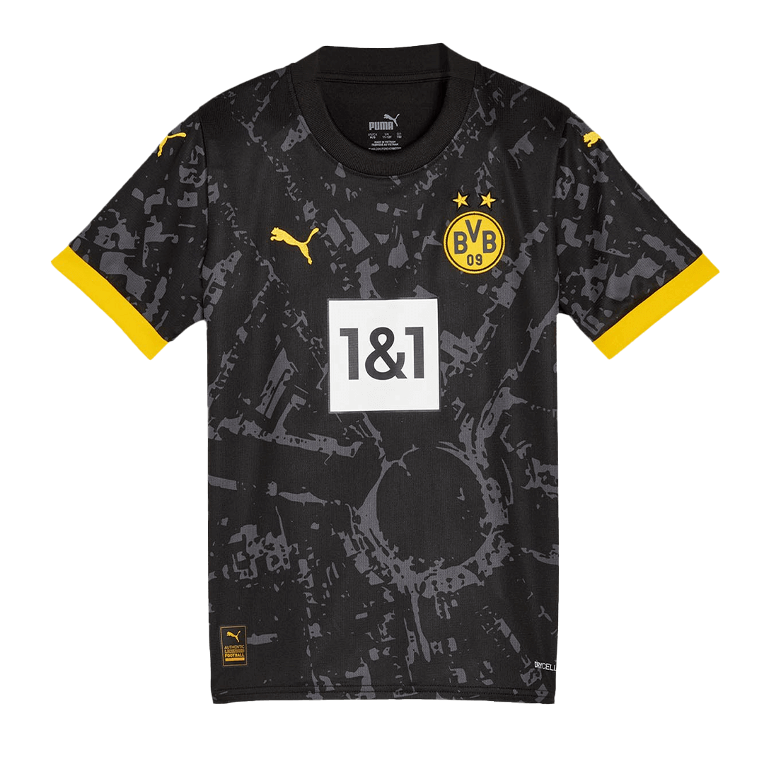 Kid's Borussia Dortmund Away Soccer Jersey Kit(Jersey+Shorts) 2023/24 footmaillots.fr