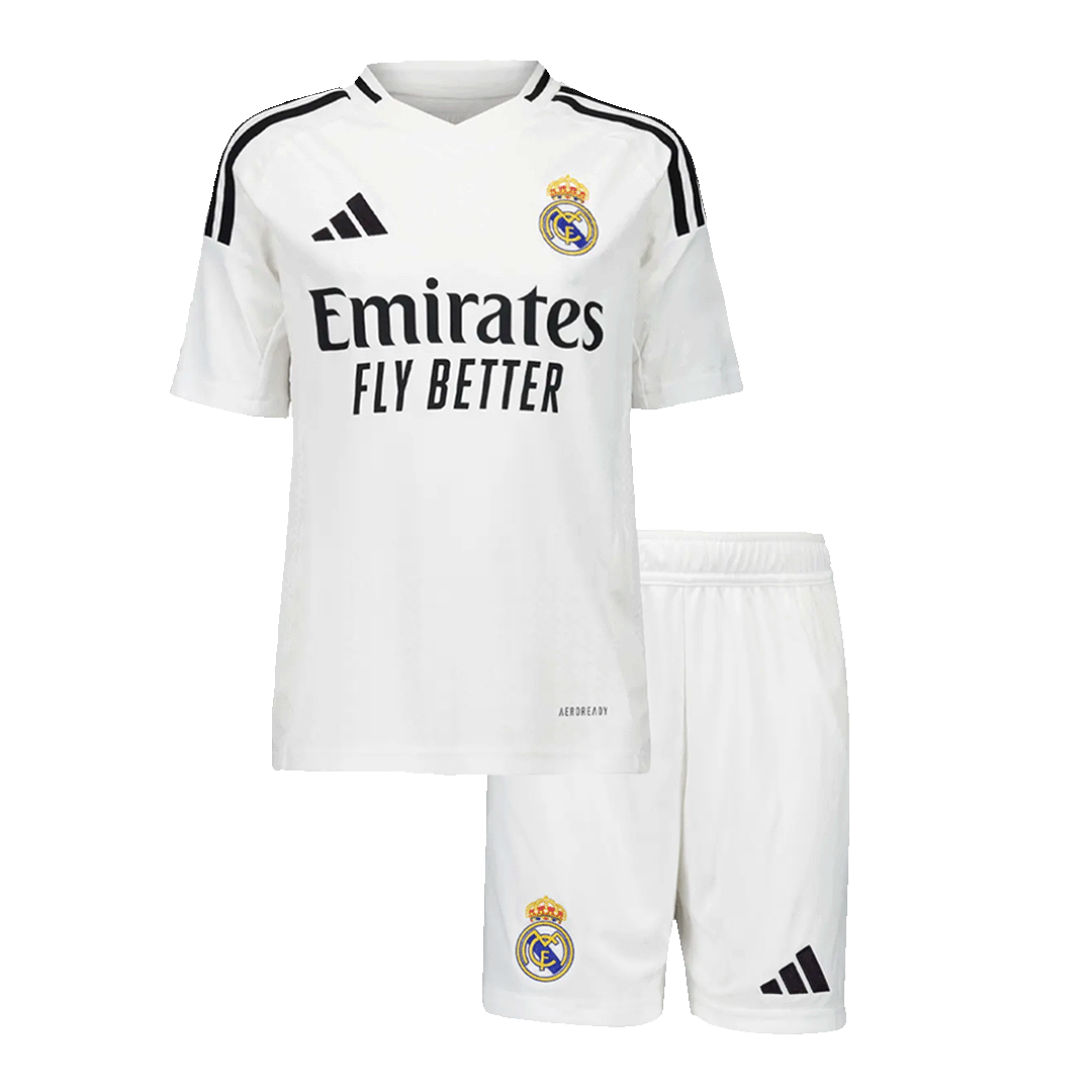 Kid's Real Madrid Home Soccer Jersey Kit(Jersey+Shorts) 2024/25 footmaillots.fr