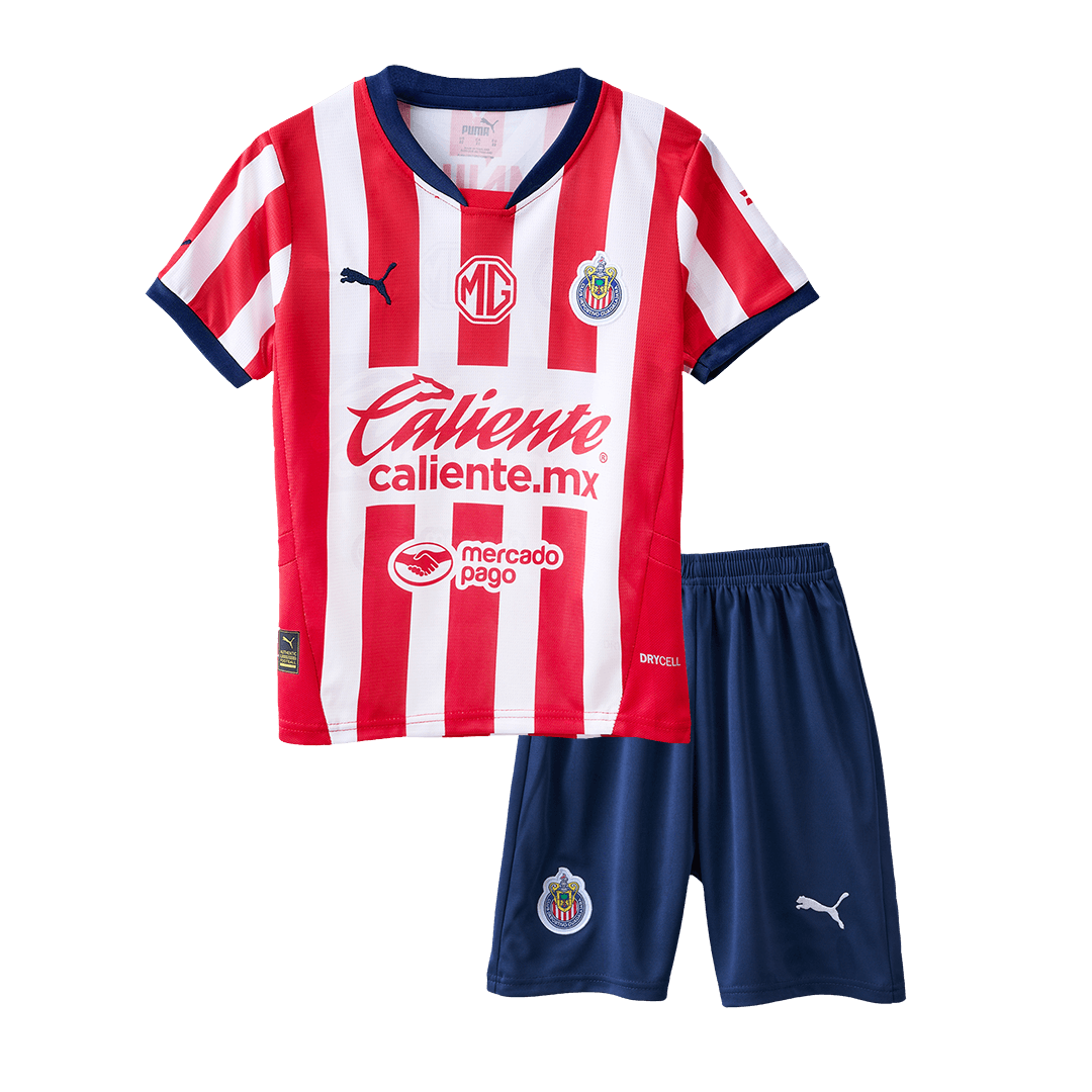 Kid's Chivas Home Soccer Jersey Kit(Jersey+Shorts) 2024/25 footmaillots.fr