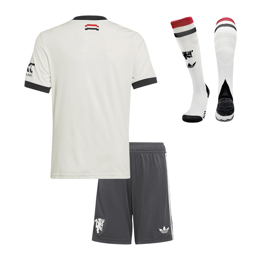 Kid's Manchester United Third Away Soccer Jersey Kit(Jersey+Shorts+Socks) 2024/25 footmaillots.fr