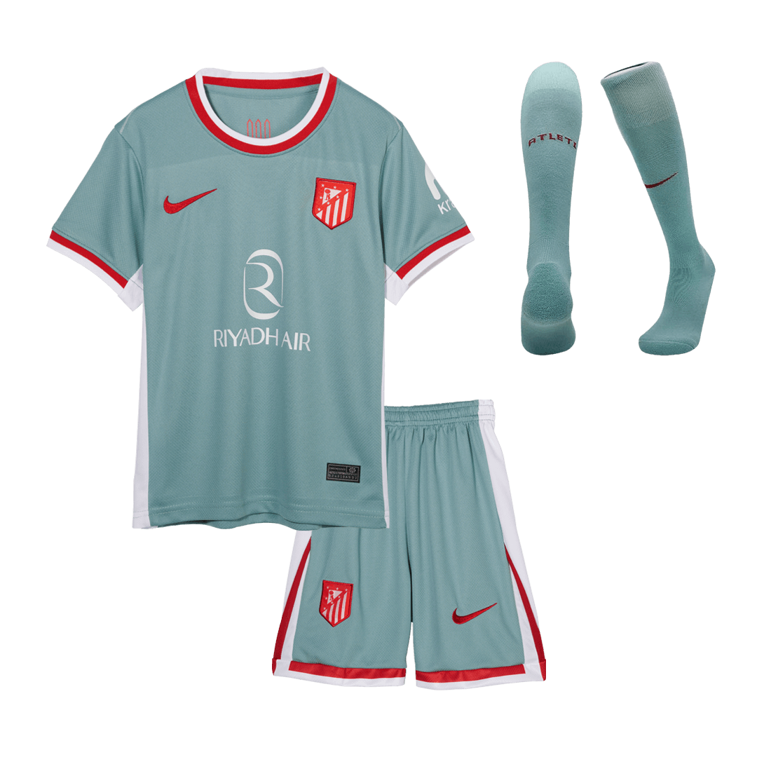 Kid's Atletico Madrid Away Soccer Jersey Kit(Jersey+Shorts+Socks) 2024/25 footmaillots.fr