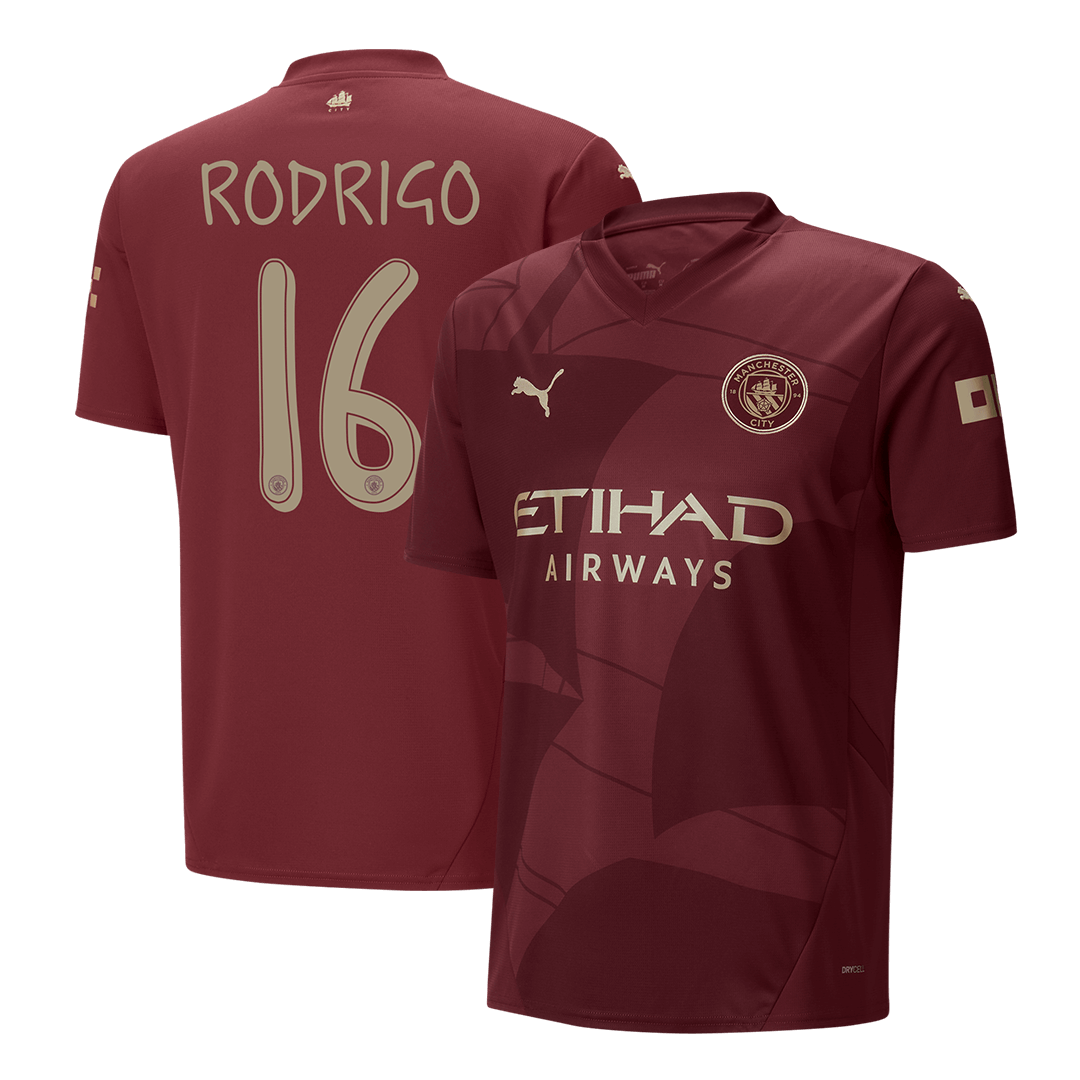 RODRIGO #16 Manchester City Third Away Soccer Jersey 2024/25 - UCL footmaillots.fr