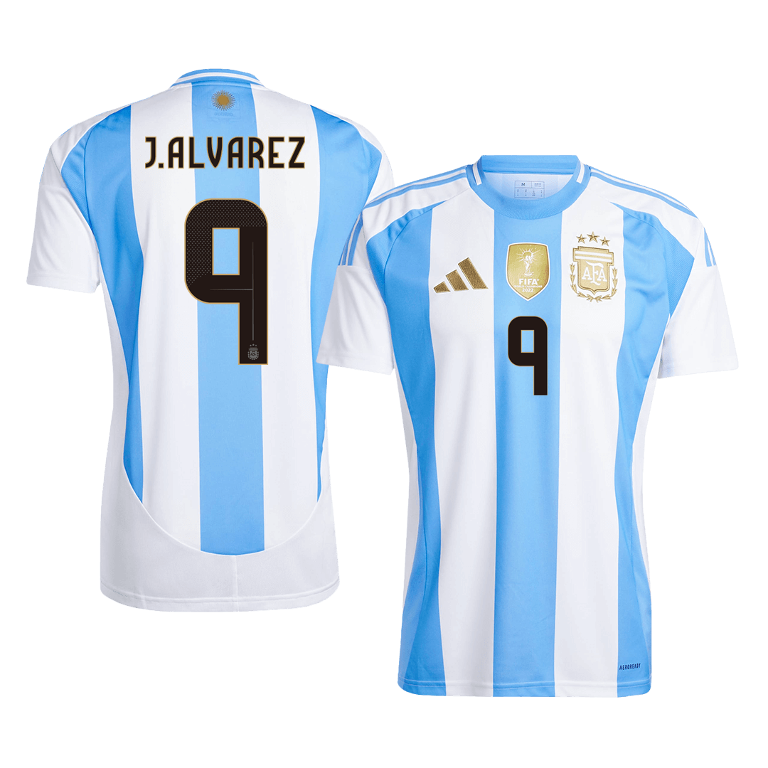 J.ALVAREZ #9 Argentina Home Soccer Jersey 2024 footmaillots.fr