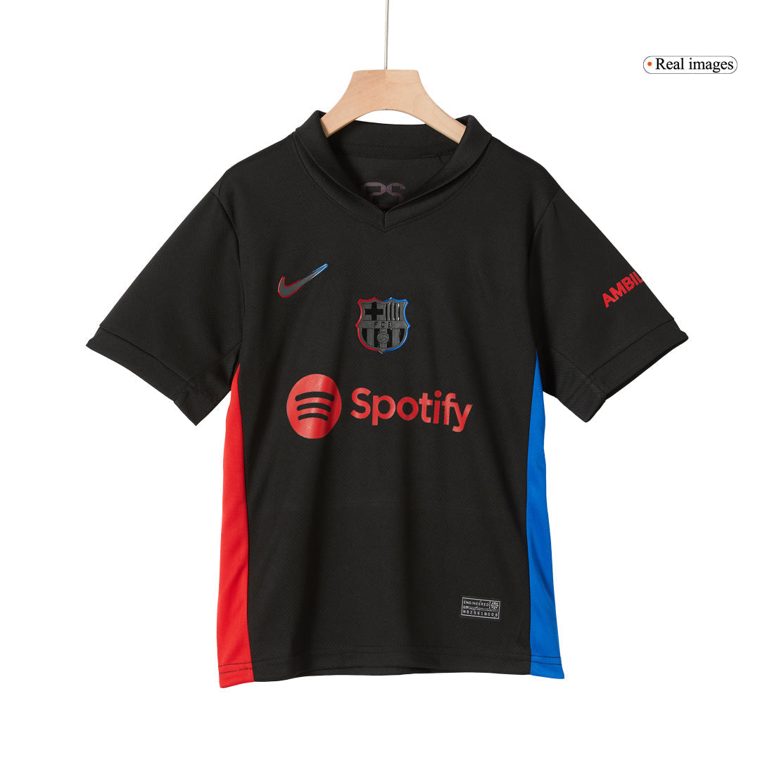 Kid's Barcelona Away Soccer Jersey Kit(Jersey+Shorts) 2024/25 footmaillots.fr
