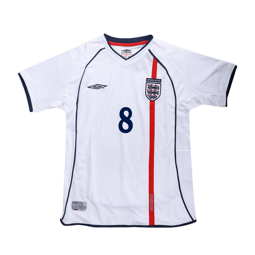 Retro SCHOLES #8 2002 England Home Soccer Jersey footmaillots.fr