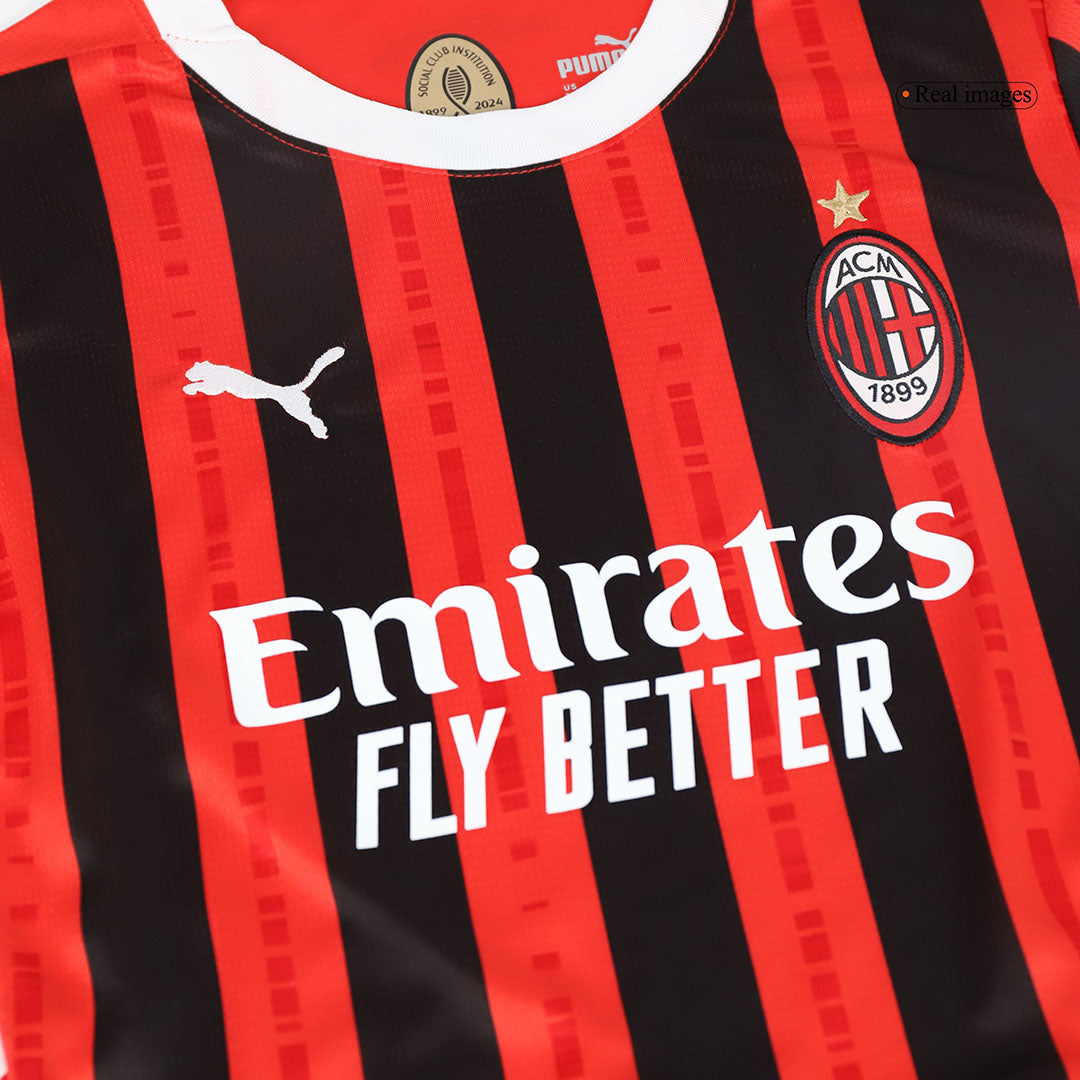 Kid's AC Milan Home Soccer Jersey Kit(Jersey+Shorts) 2024/25 footmaillots.fr