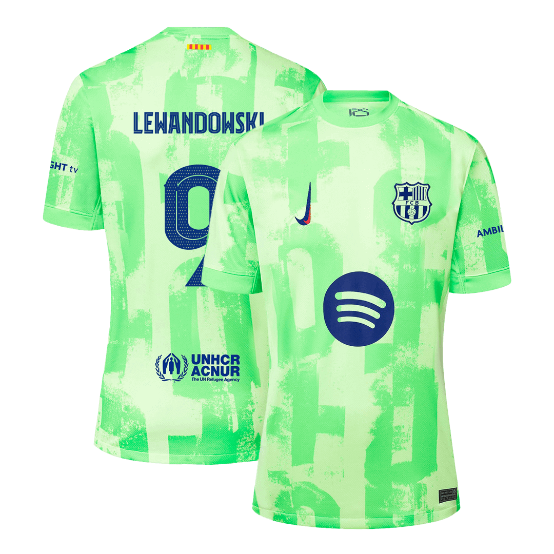 LEWANDOWSKI #9 Barcelona Third Away Soccer Jersey 2024/25 - UCL?Spotify Logo Without Text? footmaillots.fr