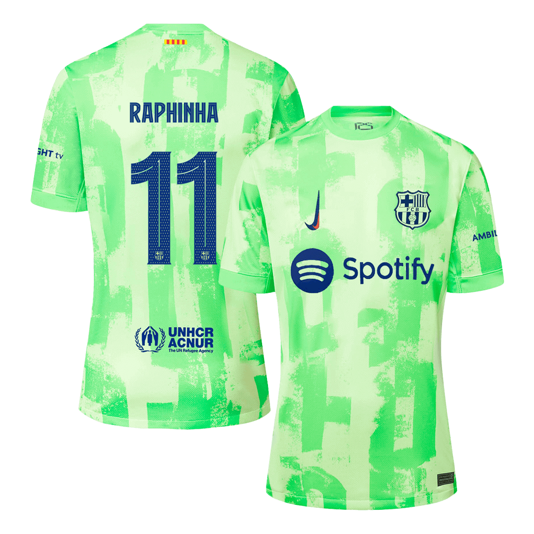 RAPHINHA #11 Barcelona Third Away Soccer Jersey 2024/25 - UCL footmaillots.fr