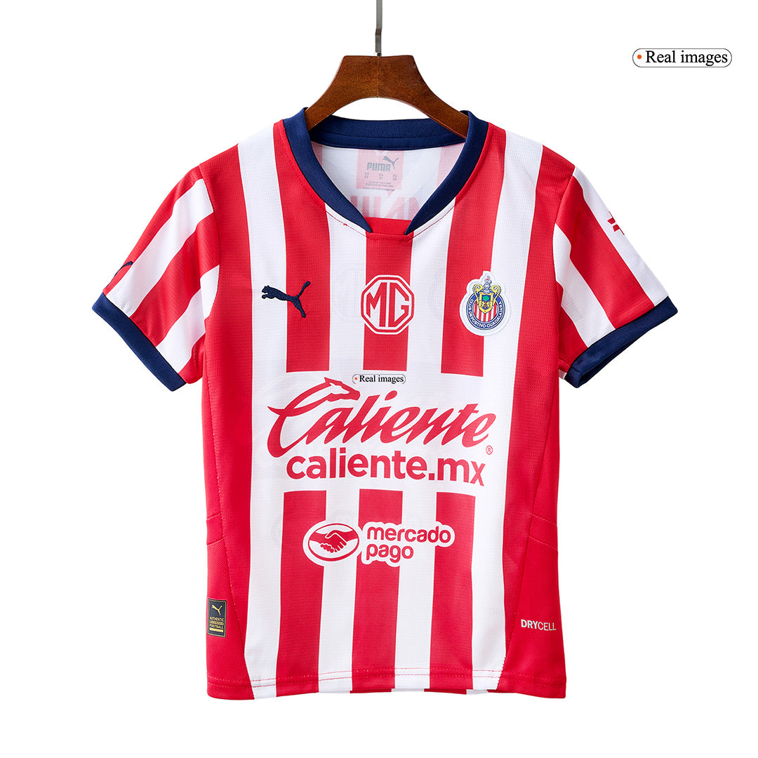 Kid's Chivas Home Soccer Jersey Kit(Jersey+Shorts) 2024/25 footmaillots.fr
