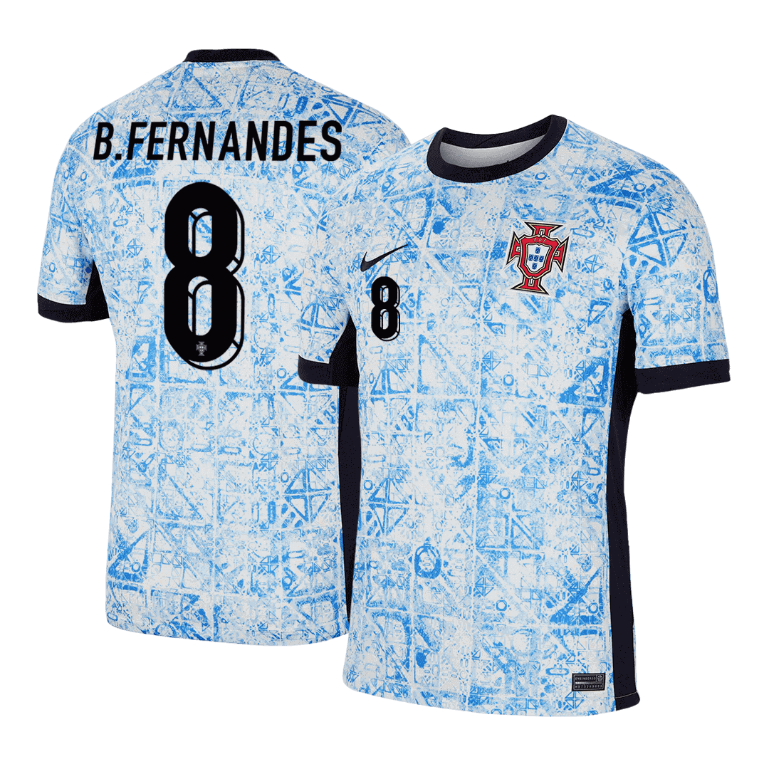 B.FERNANDES #8 Portugal Away Soccer Jersey Euro 2024 footmaillots.fr