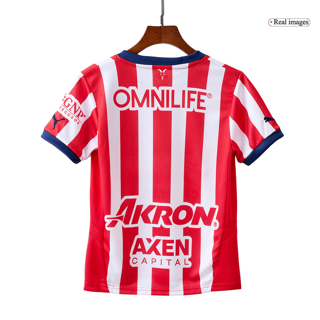Kid's Chivas Home Soccer Jersey Kit(Jersey+Shorts) 2024/25 footmaillots.fr